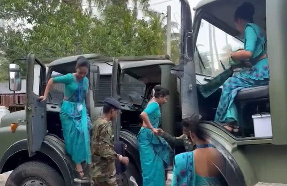 Security Forces Aid Airline Crew Stranded by Flooding