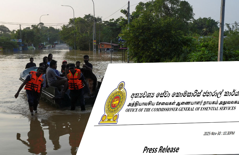 Commissioner-General of Essential Services Takes Immediate Measures to Restore Public Utilities and Support Disaster-Affected Communities