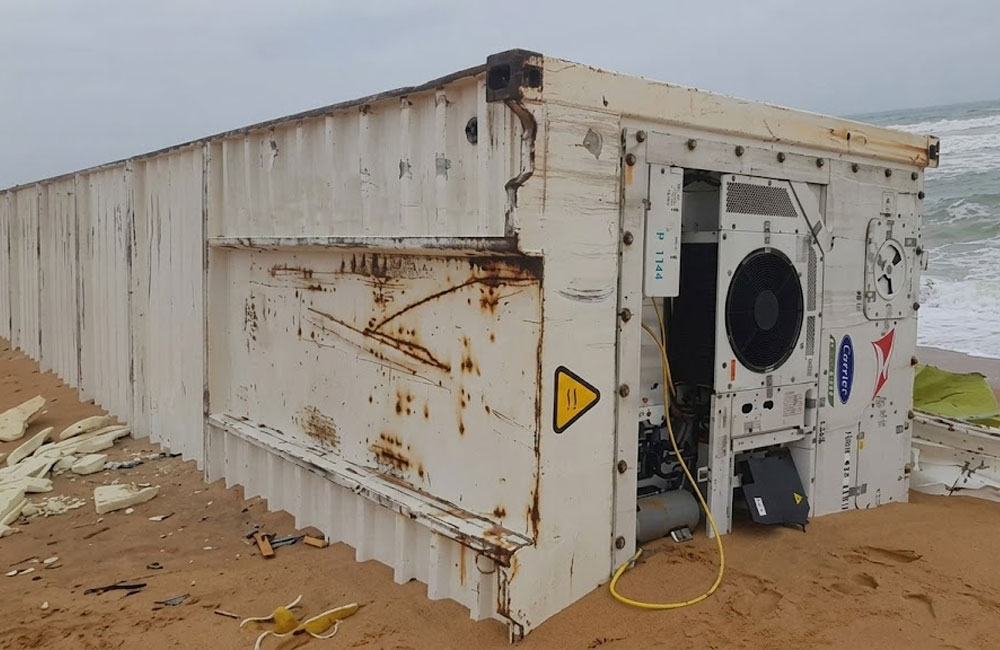 Another Shipping Container Washes Ashore in Rathgama 