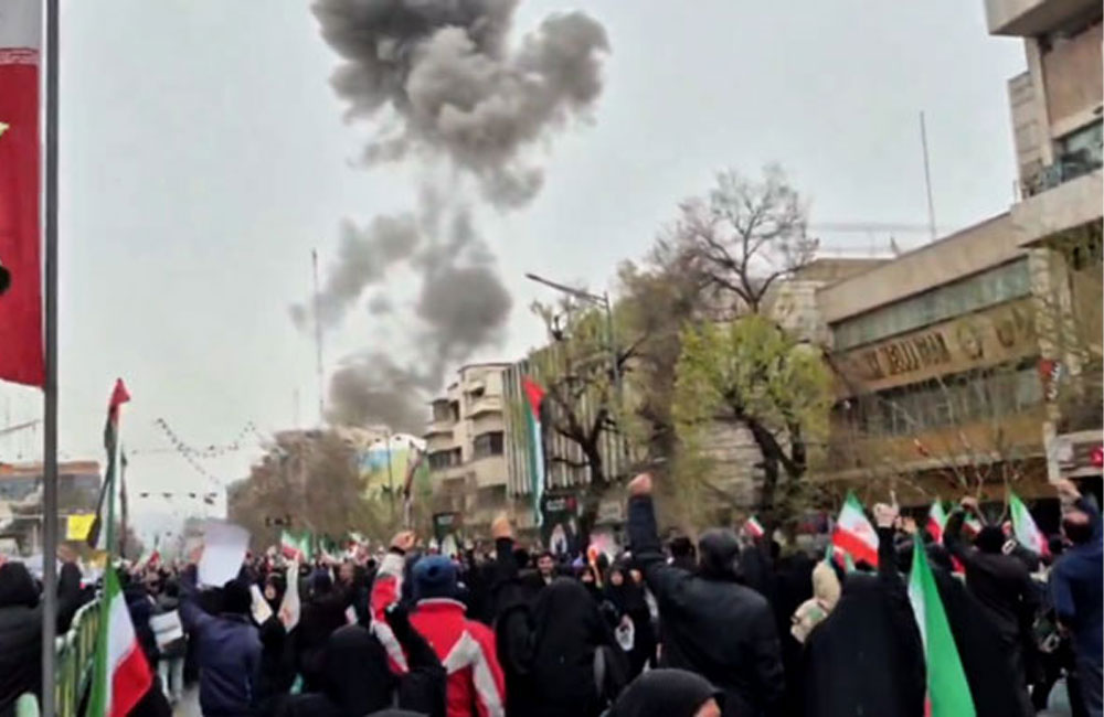 Iranian state television reports large explosion in Tehran near protests