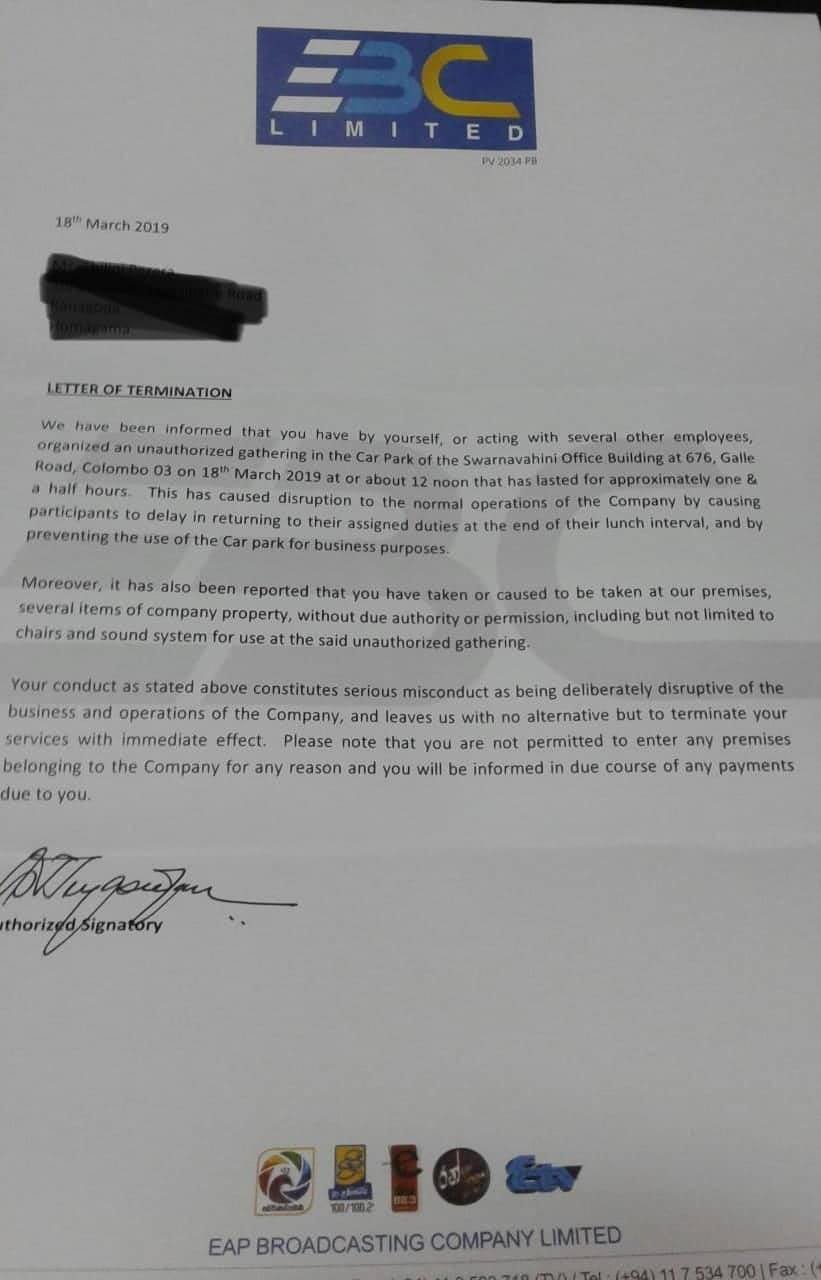 Letter of termination