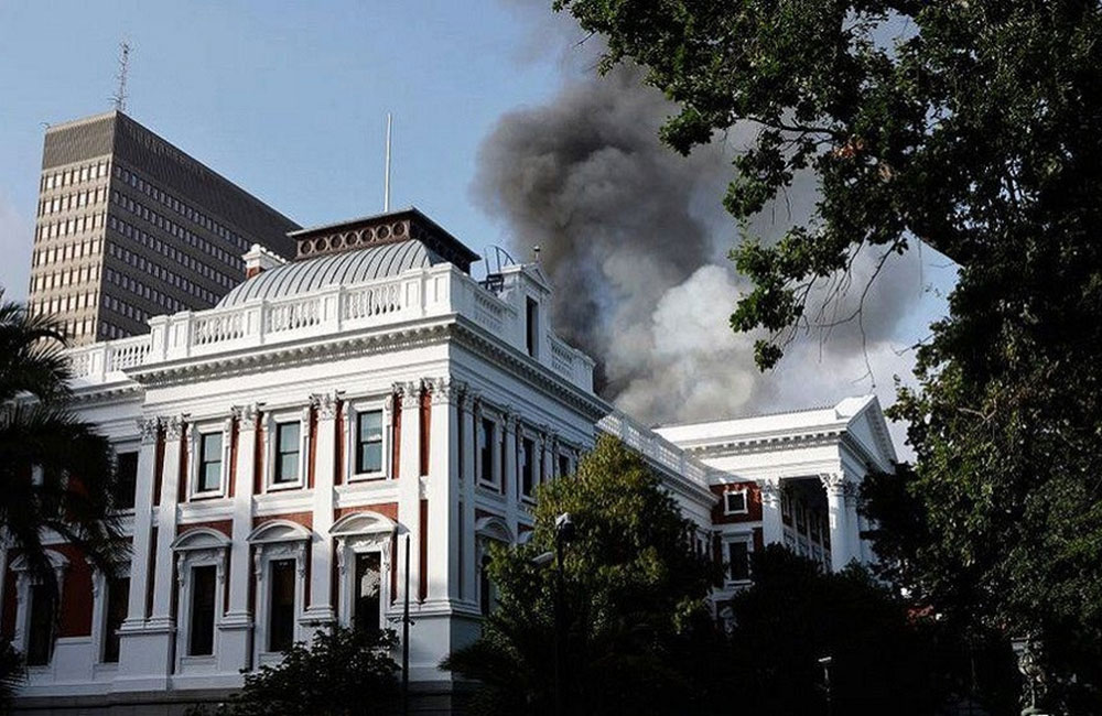 Major fire at South African parliament in Cape Town