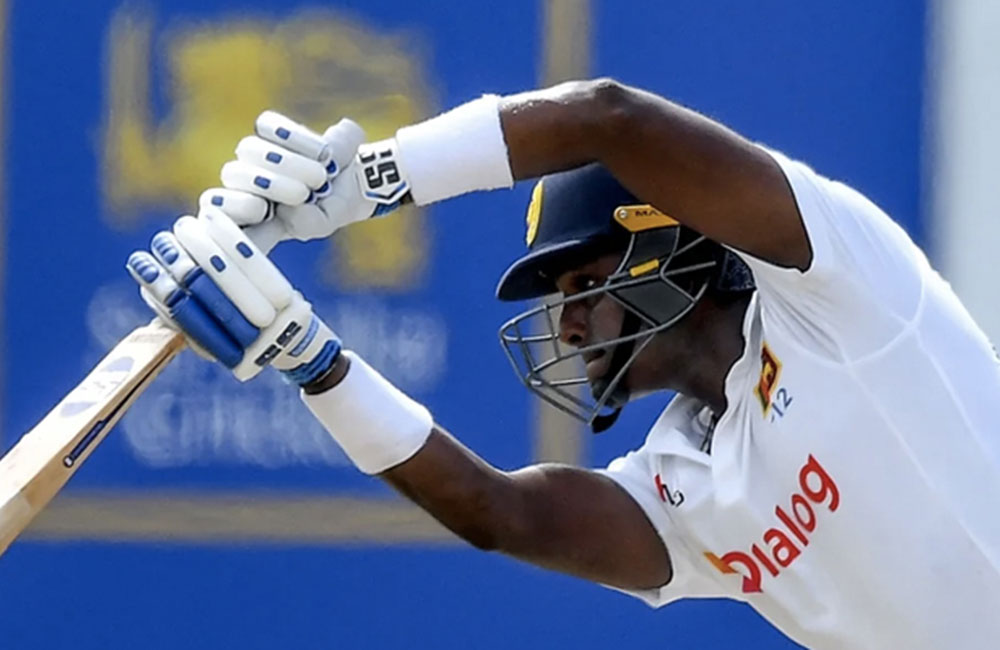 Angelo Mathews becomes the third Sri Lankan to score 7,000 Test runs