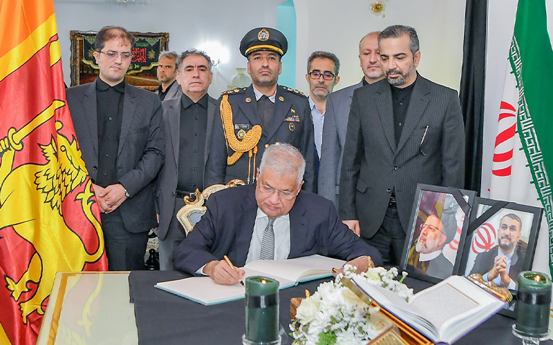 President Wickremesinghe conveys condolences at Iranian Embassy on ...