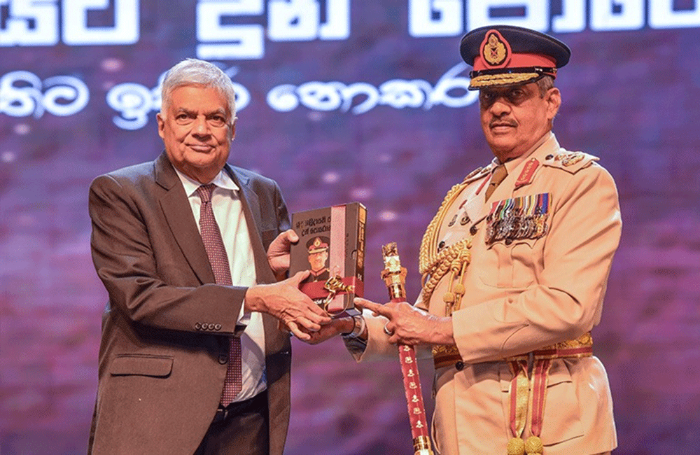 The President presided over the book launch by Field Marshal Sarath Fonseka
