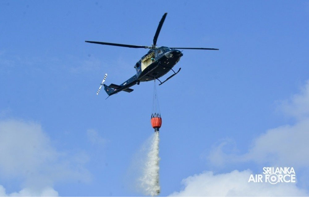 Air Force deploys Bell 412 to contain Balangoda forest fire