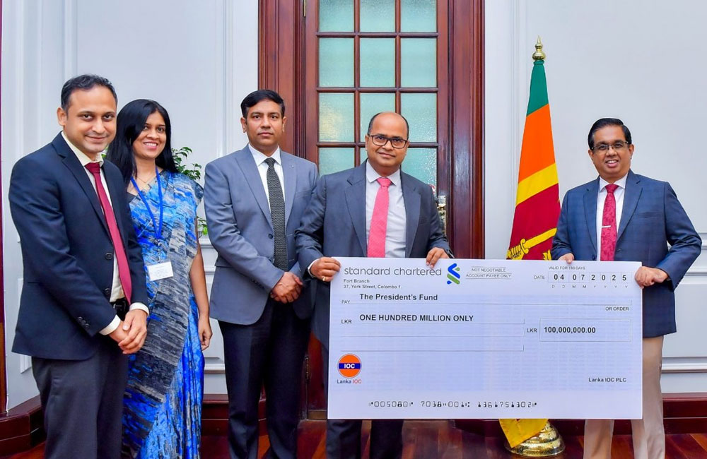 Lanka Indian Oil Company Donates Rs. 100 Million to the President's Fund