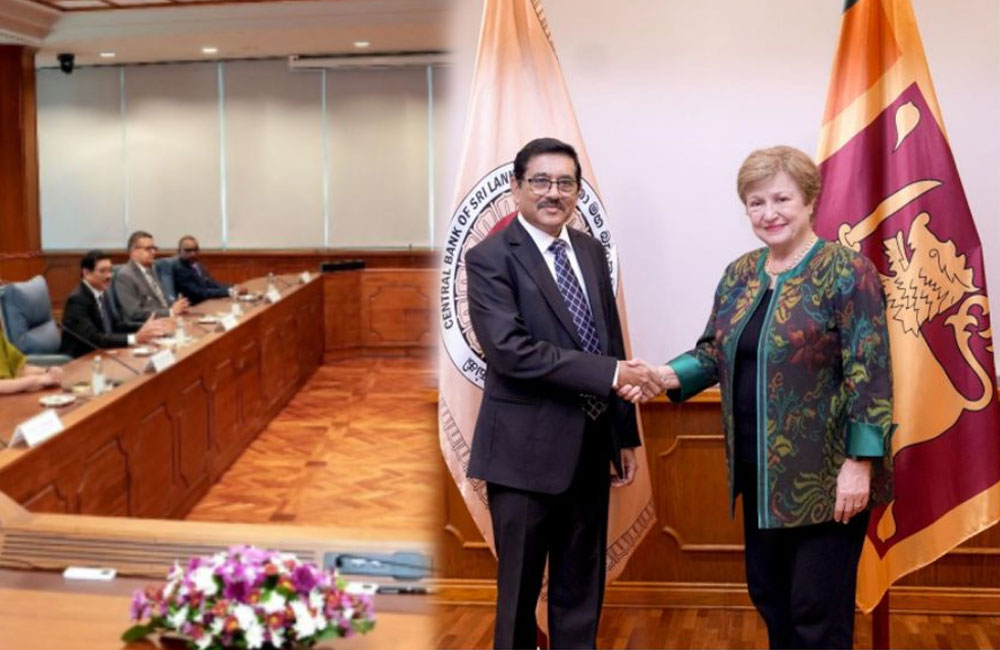 IMF Chief Visits Central Bank, Praises Sri Lanka’s Economic Recovery Progress
