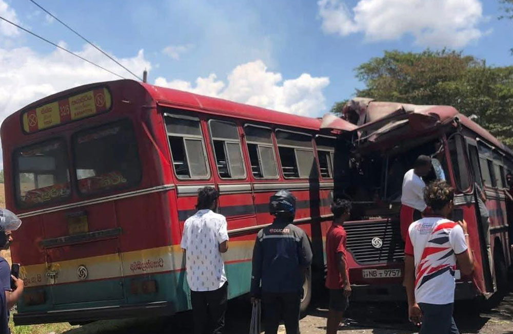 Four Killed, Dozens Injured in Bus Collision at Weerawila