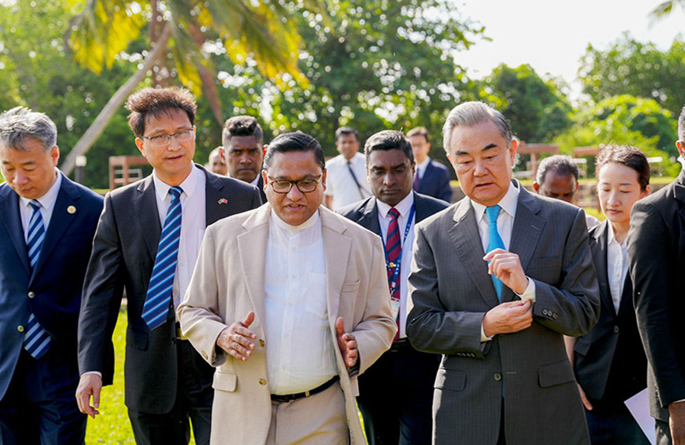 Chinese Foreign Minister on a brief visit to Sri Lanka