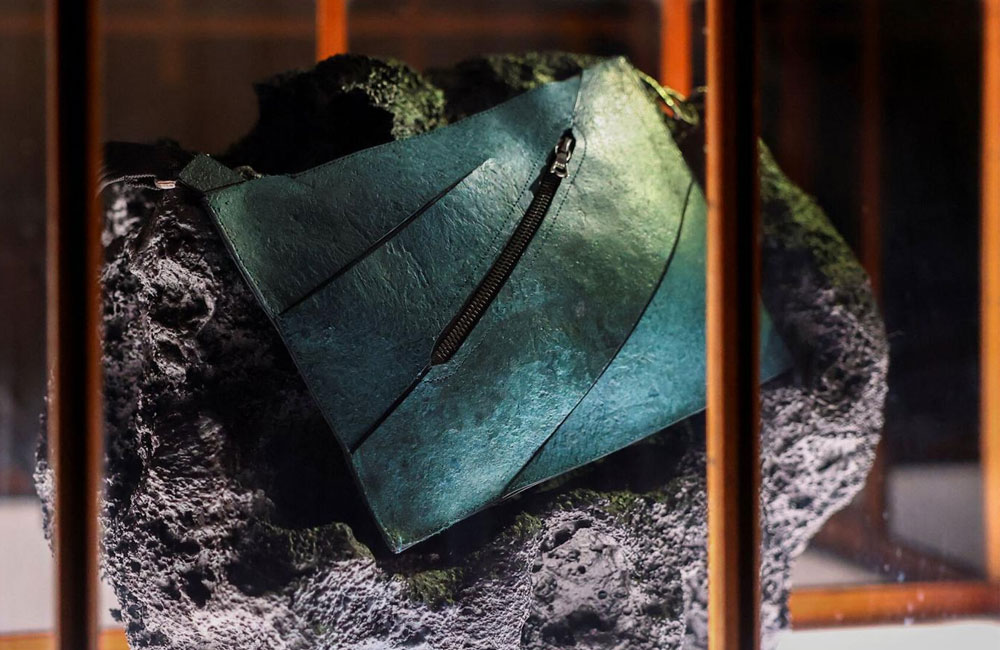 Dinosaur collagen used to create one-of-a-kind handbag