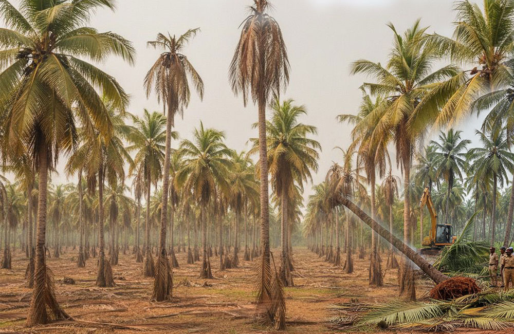 CCB to Uproot 5,000 Coconut Trees in Matara Amid Wilt Disease Outbreak