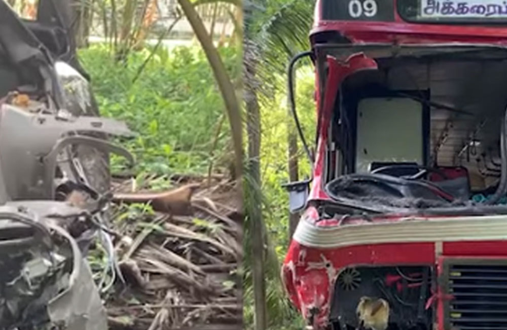 Lorry-bus collision in Narammala claims three lives