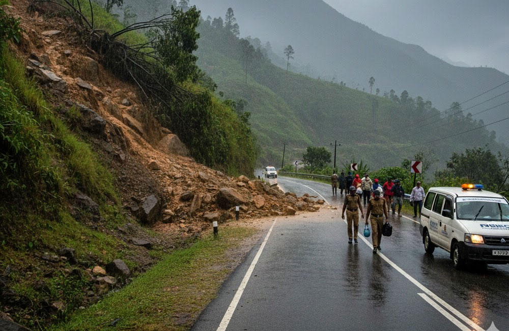 NBRO Issues Red Landslide Alerts for Seven Divisions in Kandy and Nuwara Eliya