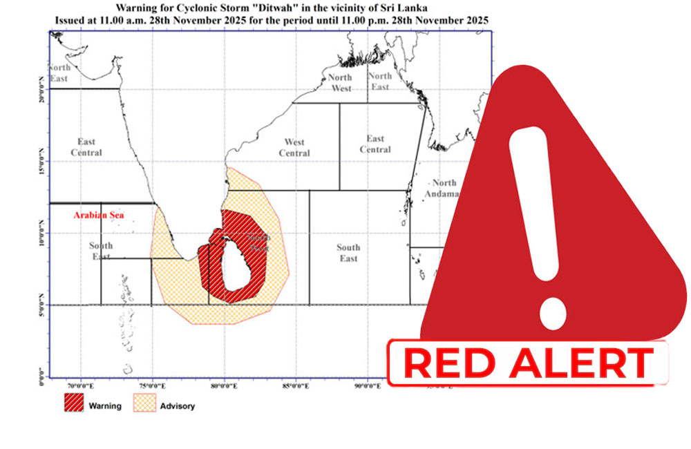 Sri Lanka on Red Alert as Cyclone ‘Ditwah’ Intensifies