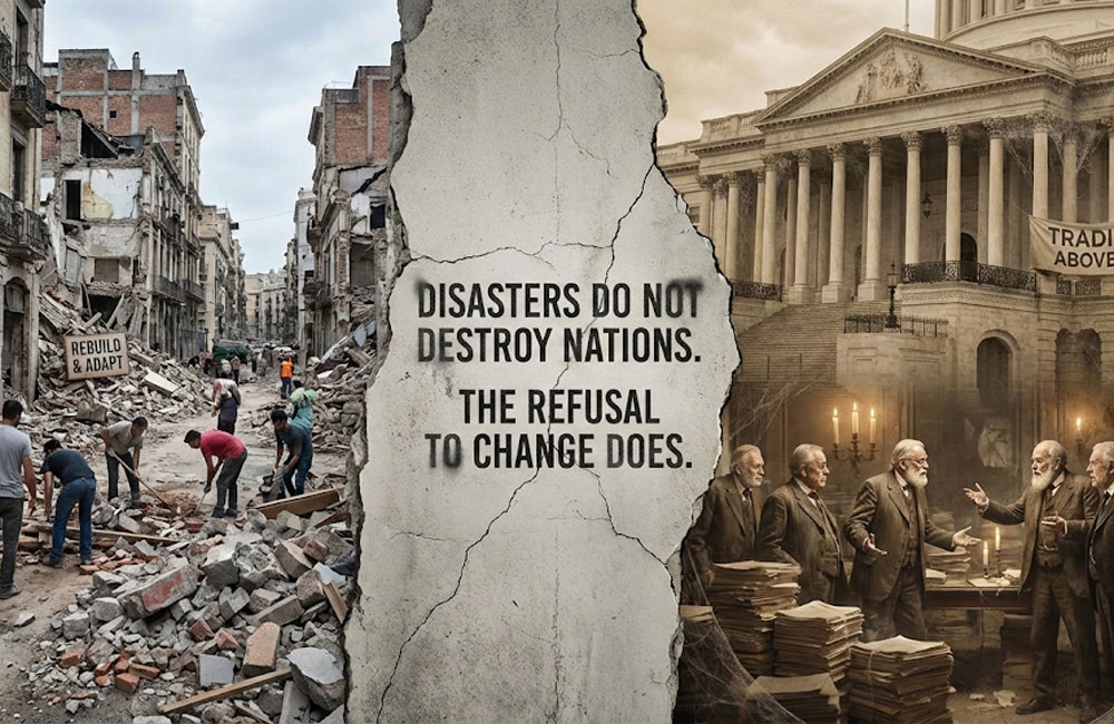 Disasters Do Not Destroy Nations. The Refusal to Change Does