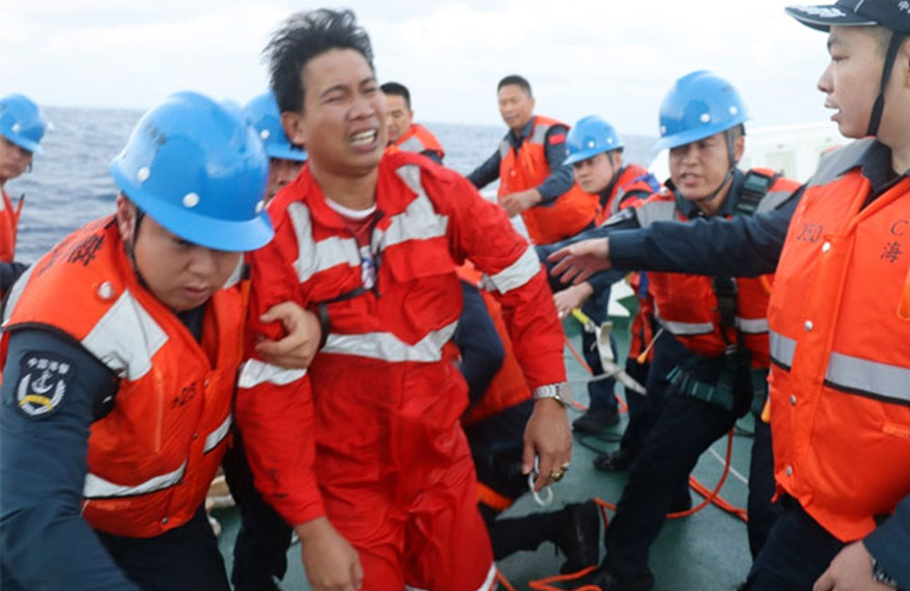 China says it rescued Philippine crew from cargo ship near Scarborough Shoal