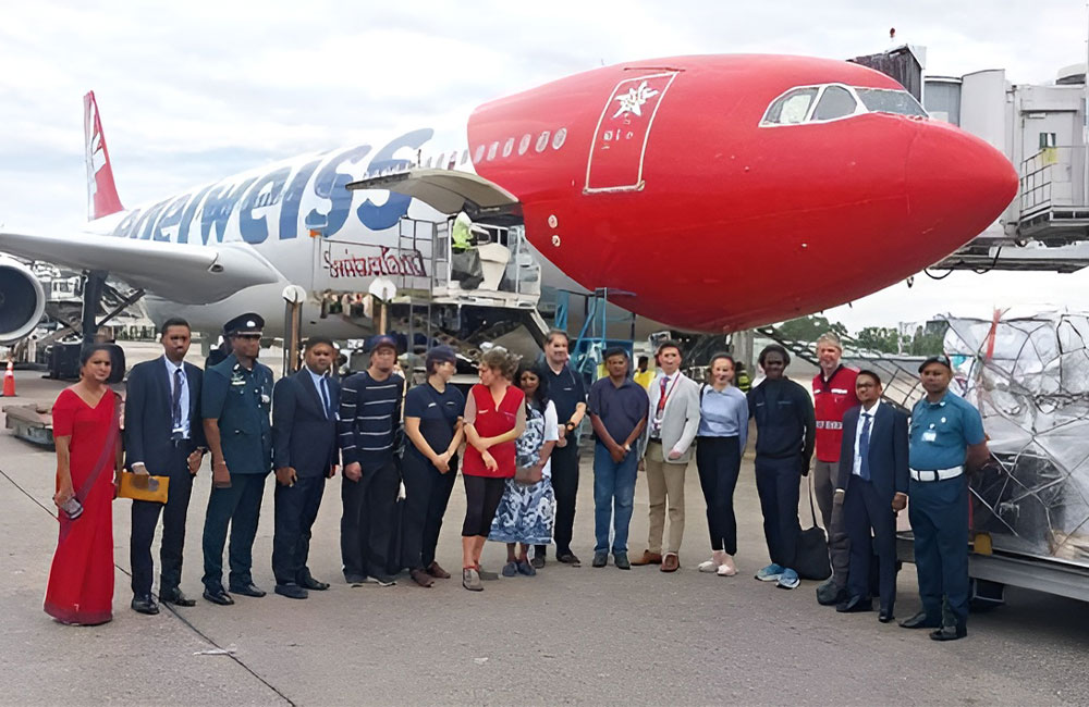 Disaster relief shipment from Switzerland arrives in Sri Lanka